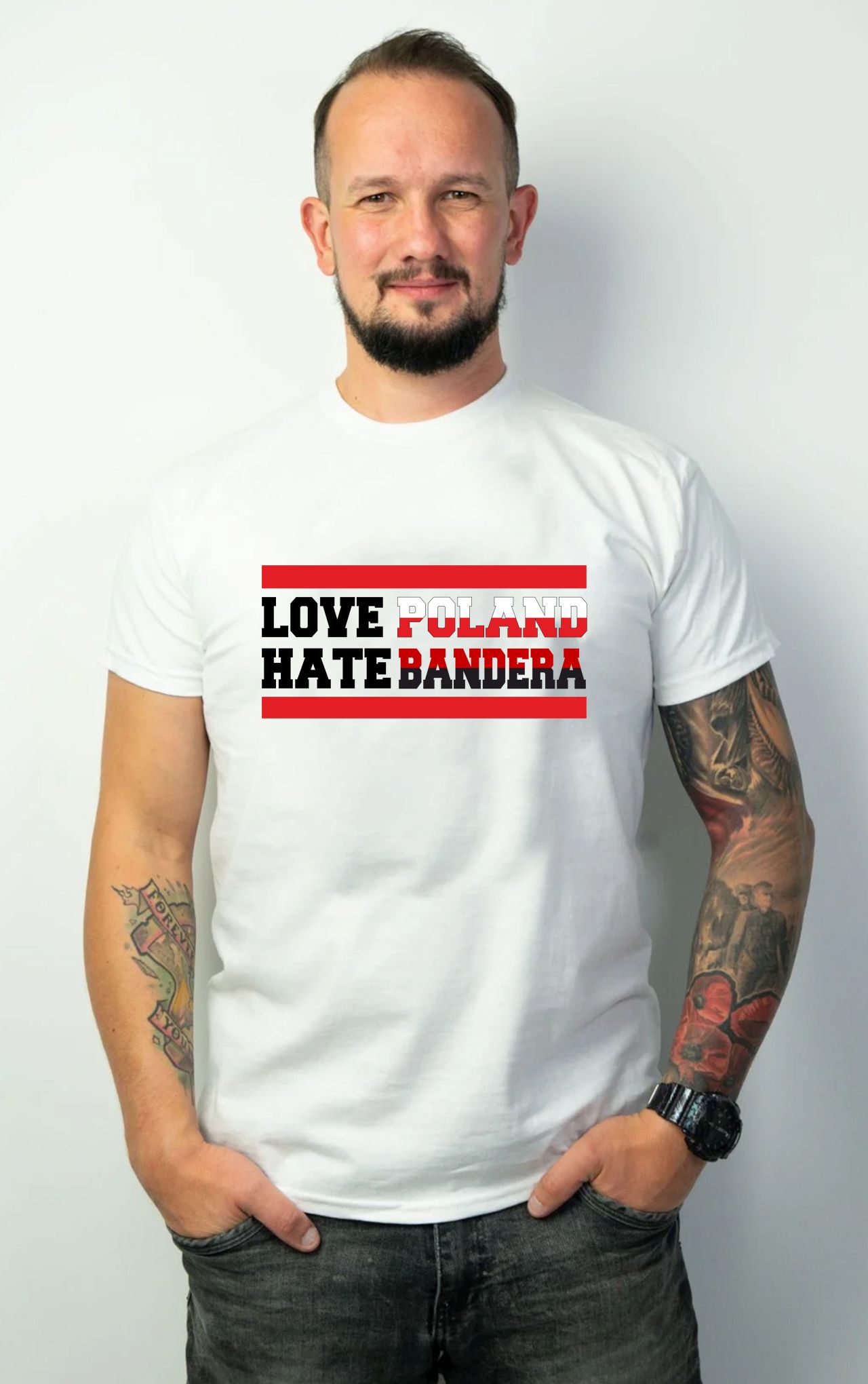 Koszulka Love Poland Hate Bandera - Anty Bandera - obrazek 5