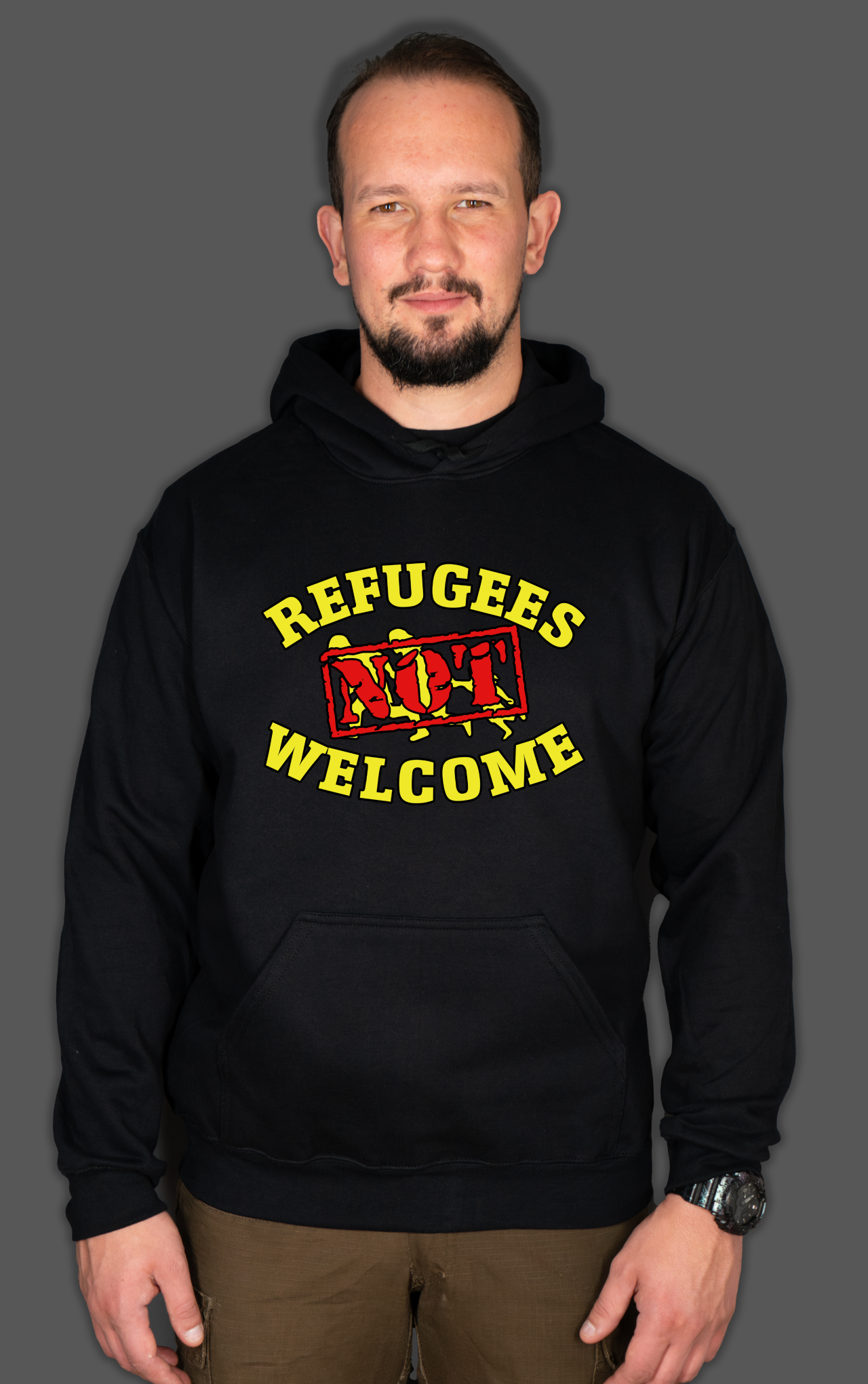 Bluza z kapturem Refugees Not Welcome